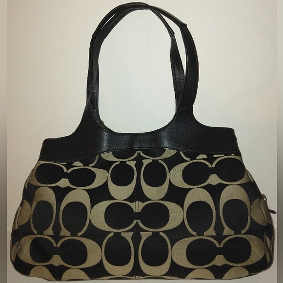 ★BEAUTIFUL!!★EUC COACH "Lexi" Large Signature Sateen 3 Section Interior Satchel - Picture 12 of 16